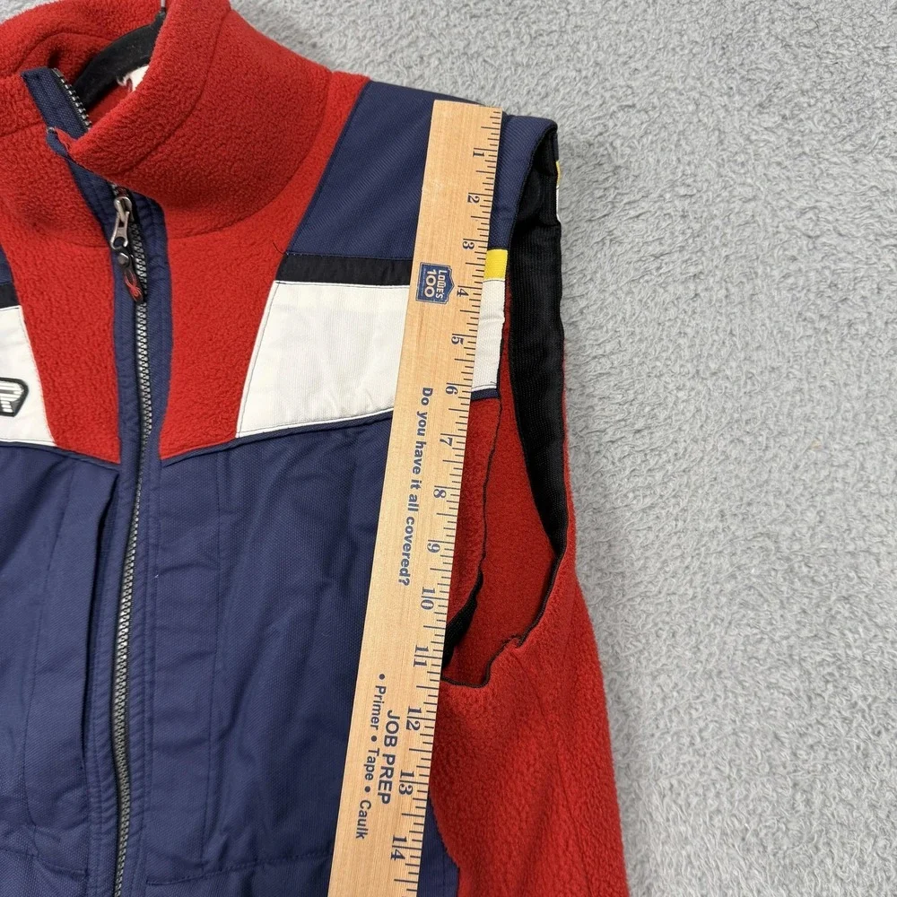 Spyder Vest‎ Mens Small Red Blue Fleece Zip Front Ski Snowboard Outdoor